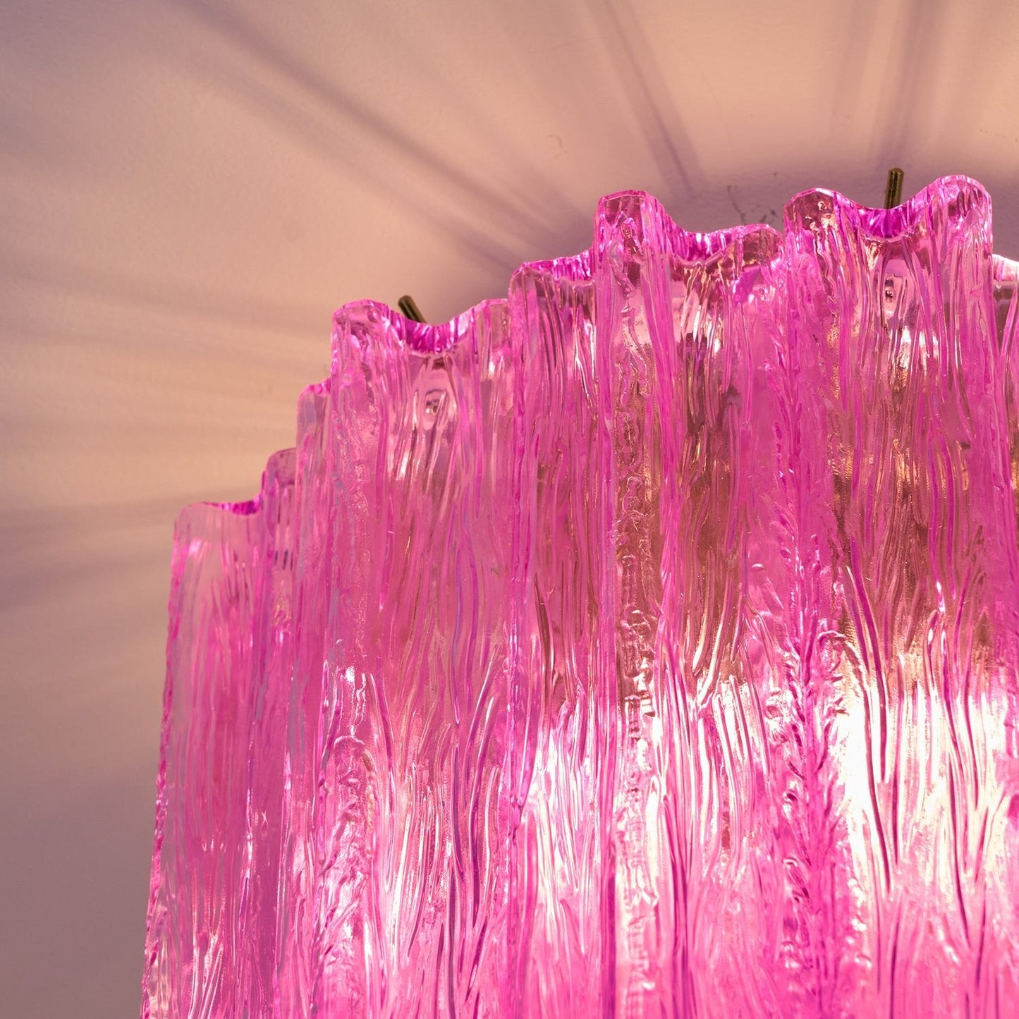 Fiora Rose Red Glass Overhead fixture Ceiling Lamp