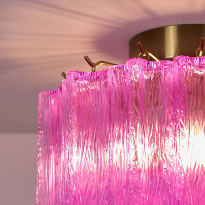 Fiora Rose Red Glass Overhead fixture Ceiling Lamp