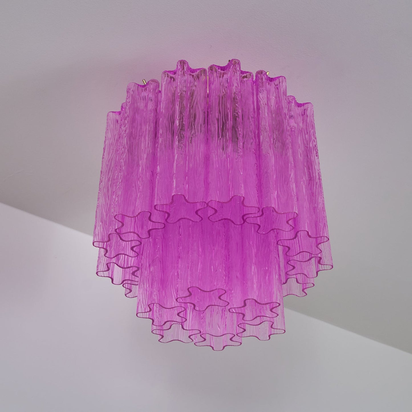 Fiora Rose Red Glass Overhead fixture Ceiling Lamp