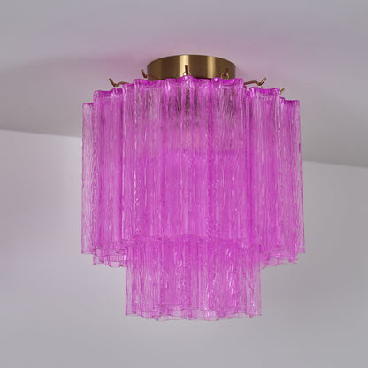 Fiora Rose Red Glass Overhead fixture Ceiling Lamp