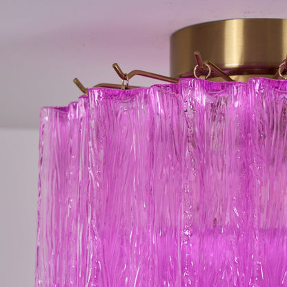 Fiora Rose Red Glass Overhead fixture Ceiling Lamp