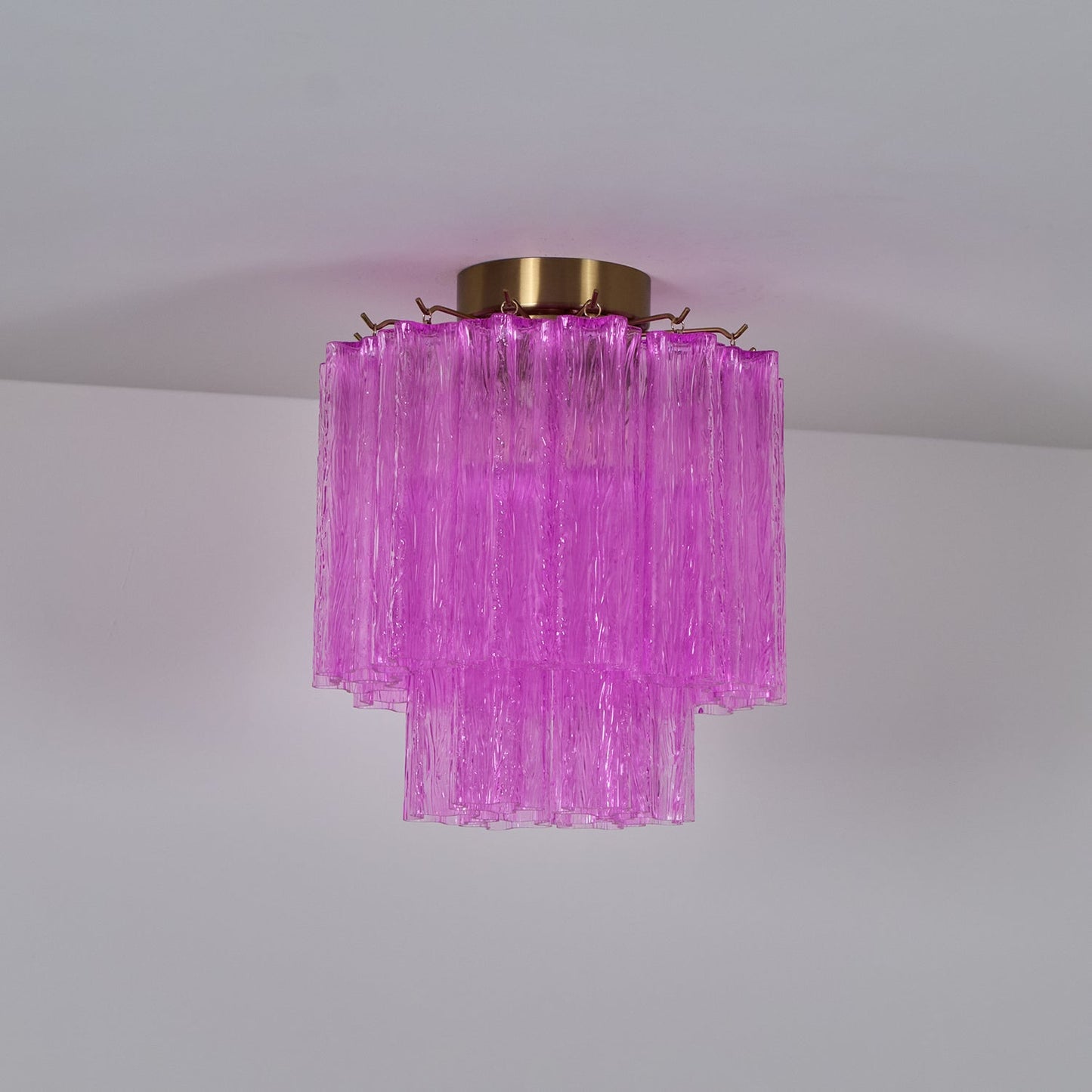 Fiora Rose Red Glass Overhead fixture Ceiling Lamp