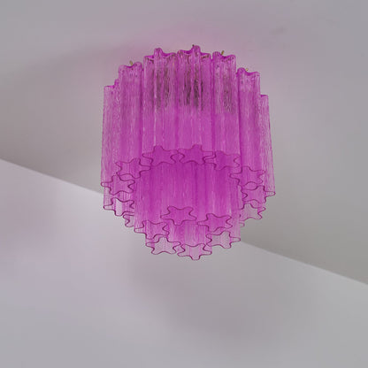 Fiora Rose Red Glass Overhead fixture Ceiling Lamp