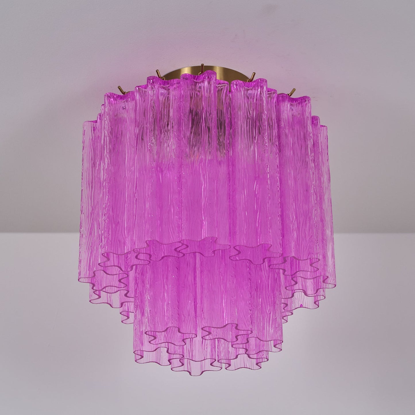 Fiora Rose Red Glass Overhead fixture Ceiling Lamp