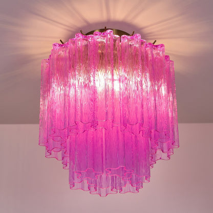 Fiora Rose Red Glass Overhead fixture Ceiling Lamp