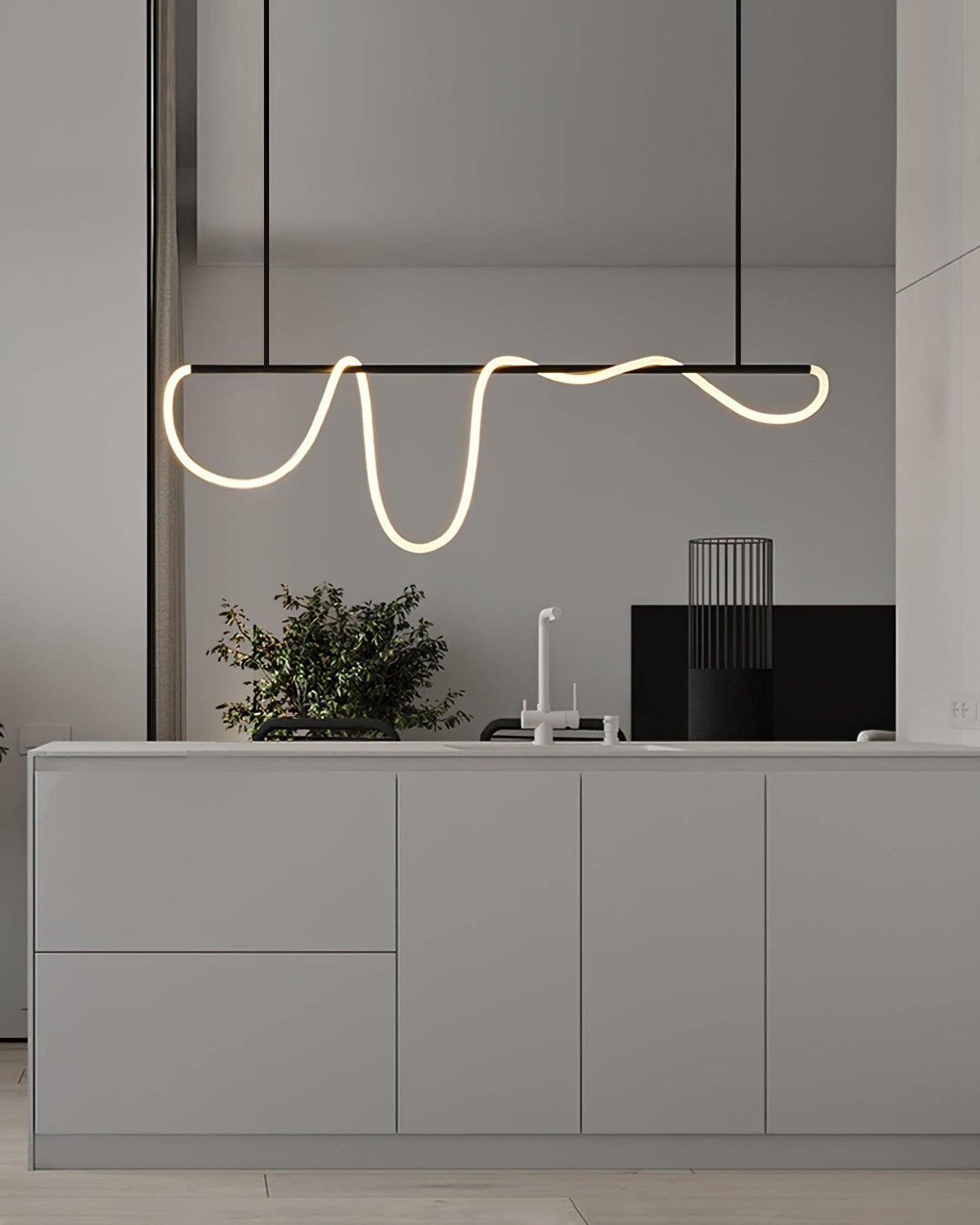 Flexible Linear Curve Electrolier Chandelier