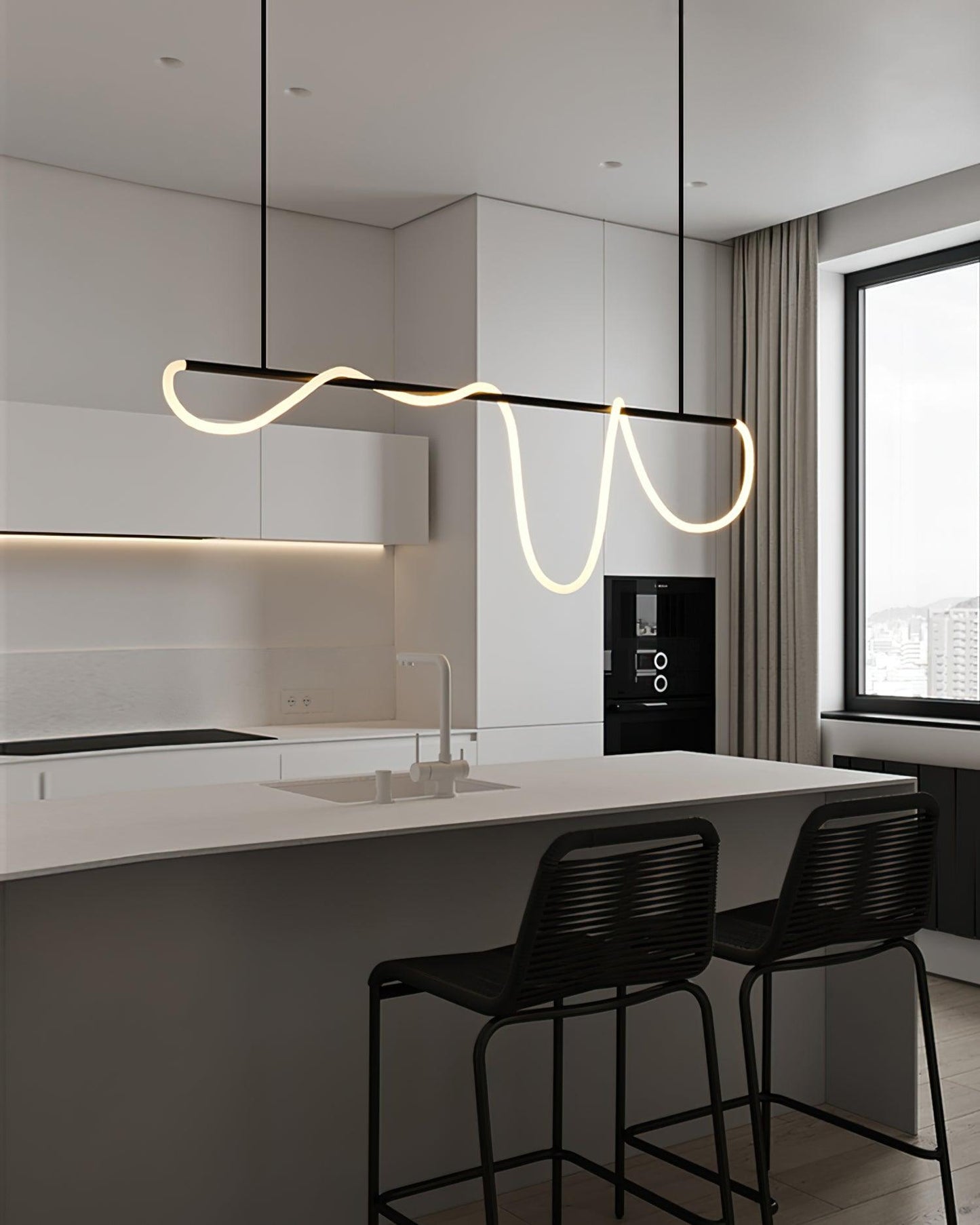 Flexible Linear Curve Electrolier Chandelier