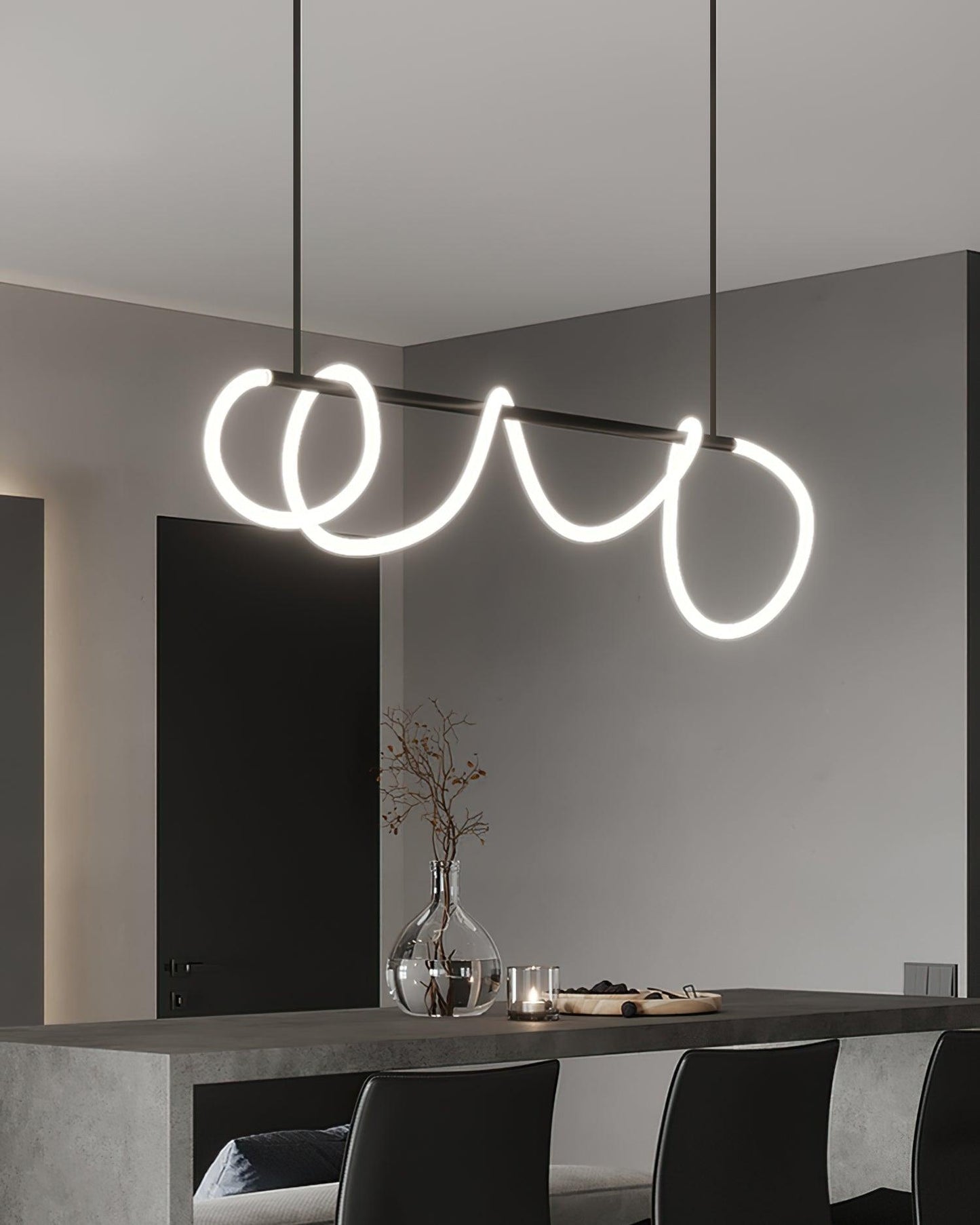 Flexible Linear Curve Electrolier Chandelier