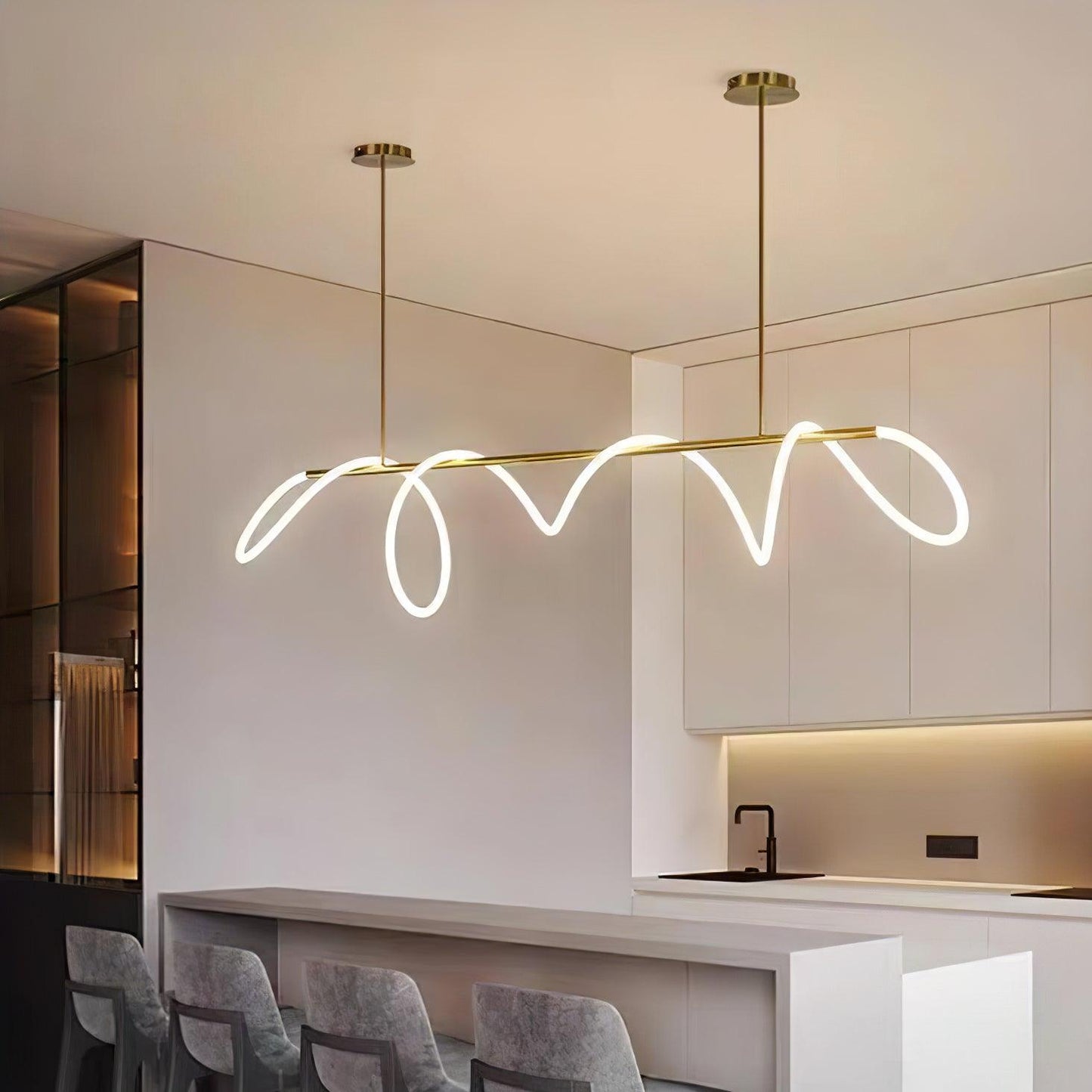 Flexible Linear Curve Electrolier Chandelier