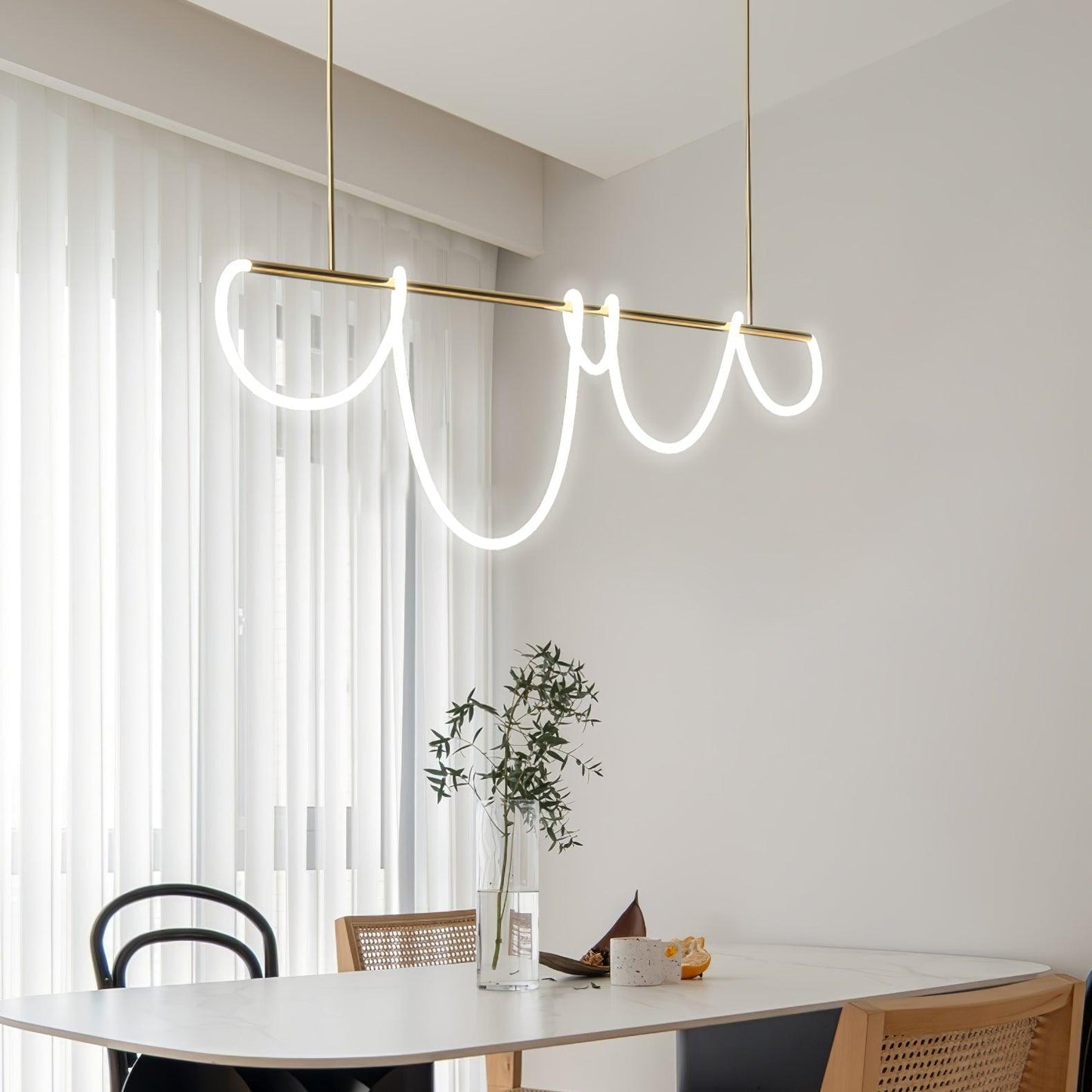 Flexible Linear Curve Electrolier Chandelier