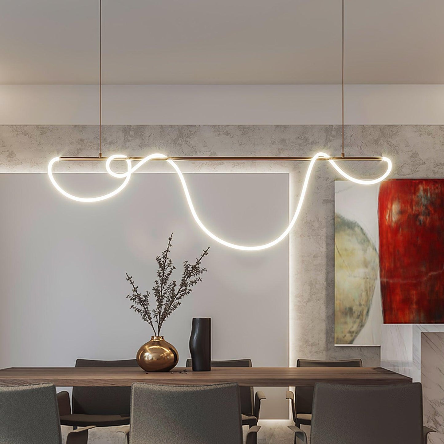 Flexible Linear Curve Electrolier Chandelier