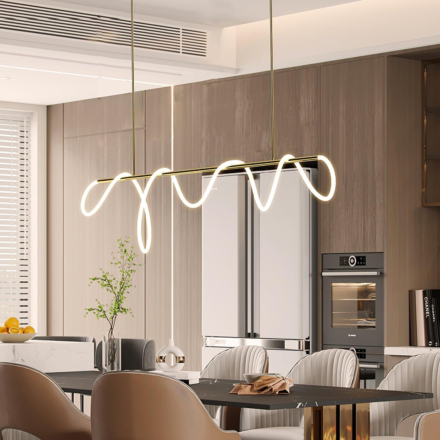 Flexible Linear Curve Electrolier Chandelier