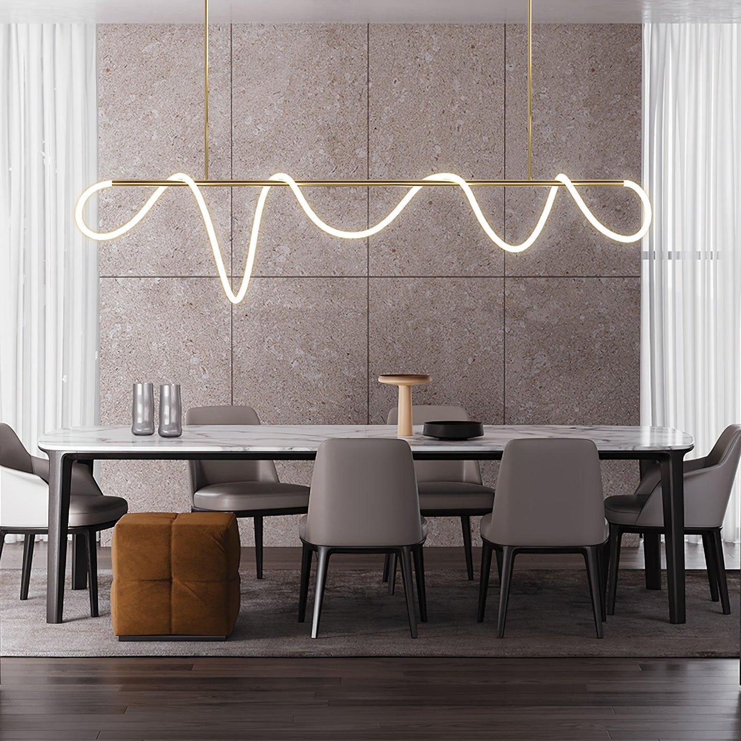 Flexible Linear Curve Electrolier Chandelier