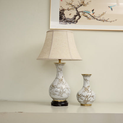 Floral Bird Ceramic Table Lamp