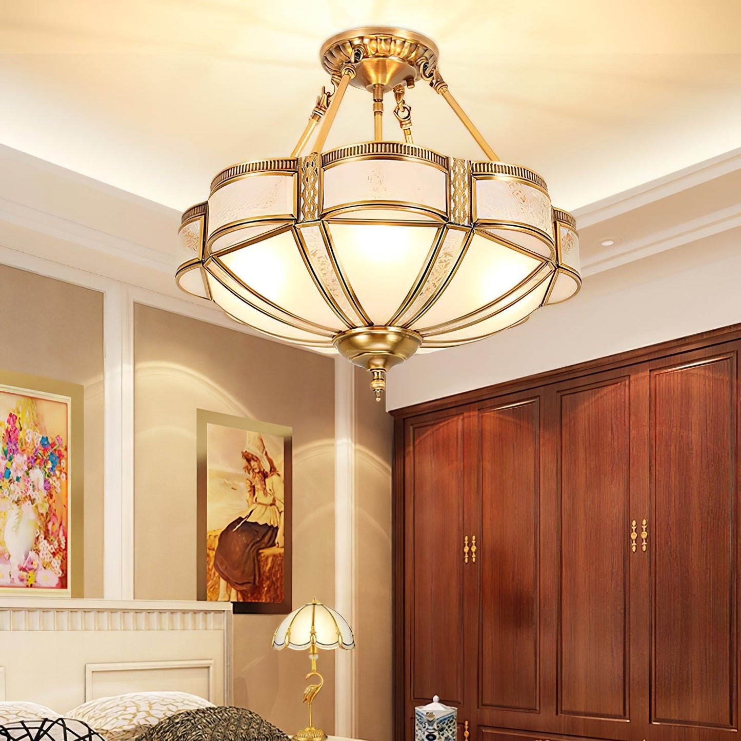 Floral Brass Ceiling-mounted light Ceiling Lamp