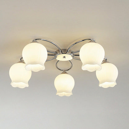 Floral Glass Overhead light Ceiling Lamp