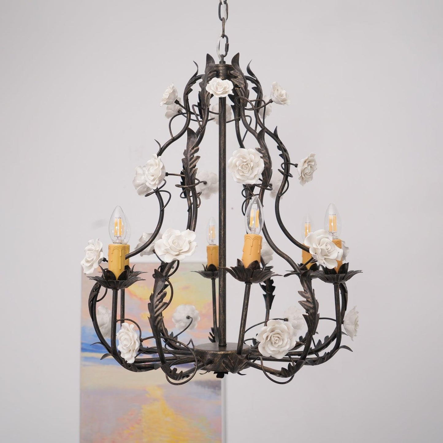 Florentine Rose Garden Ceiling fixture Chandelier