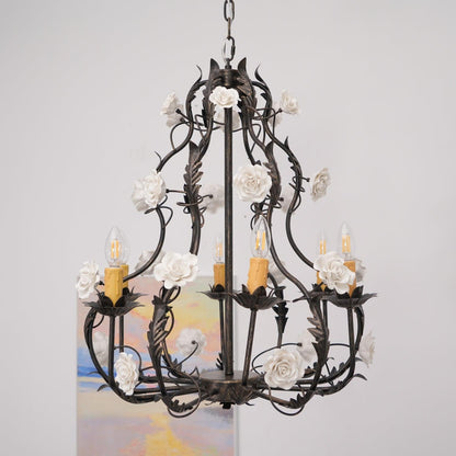 Florentine Rose Garden Ceiling fixture Chandelier