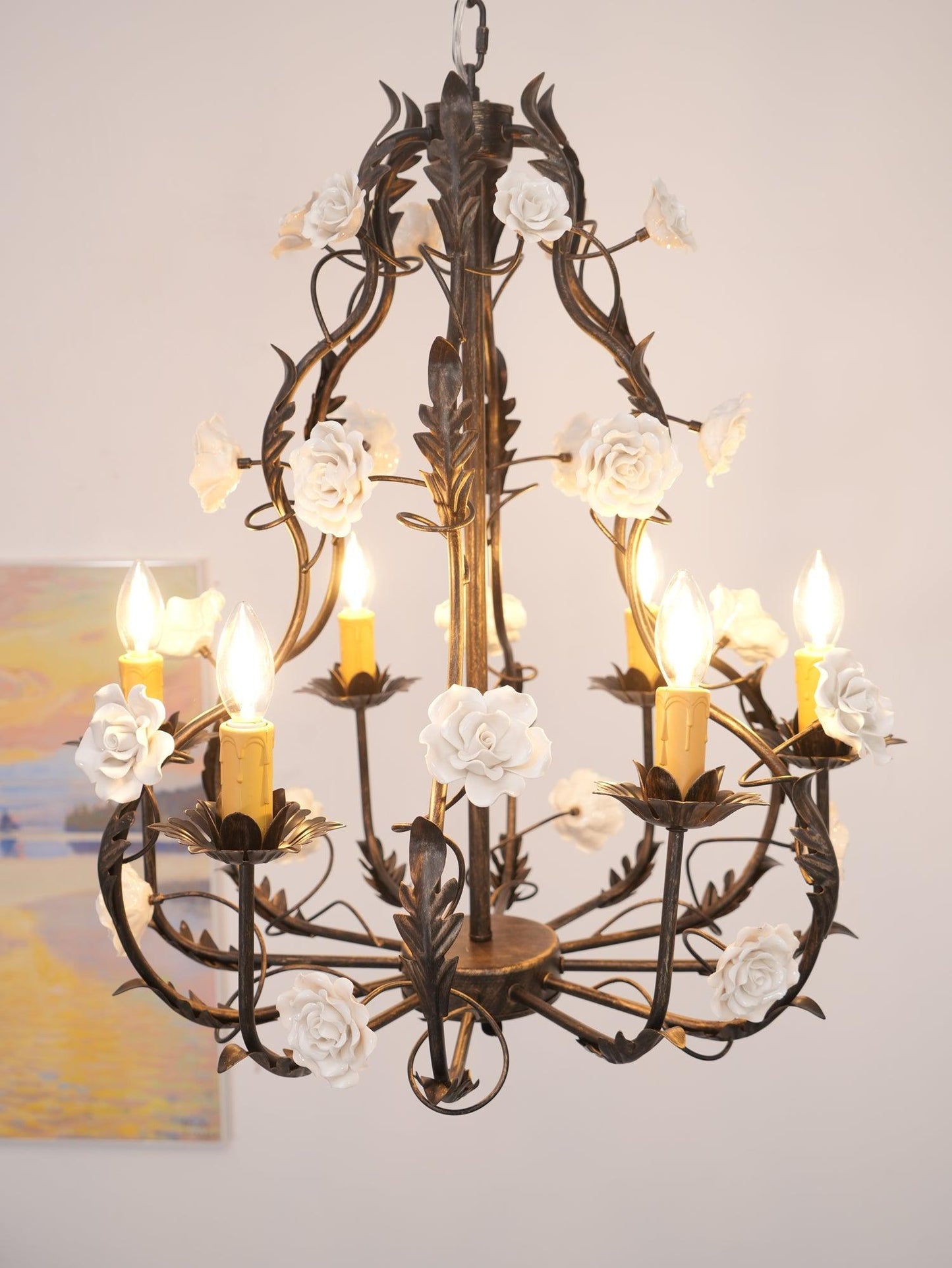 Florentine Rose Garden Ceiling fixture Chandelier