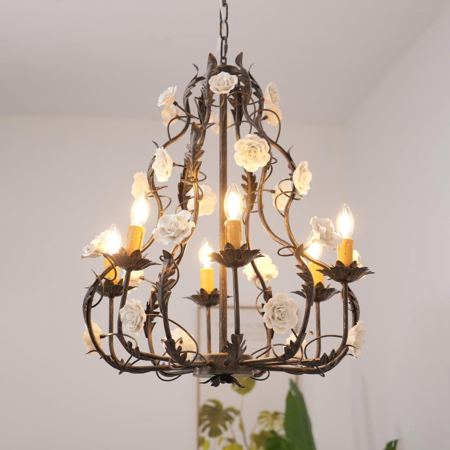 Florentine Rose Garden Ceiling fixture Chandelier