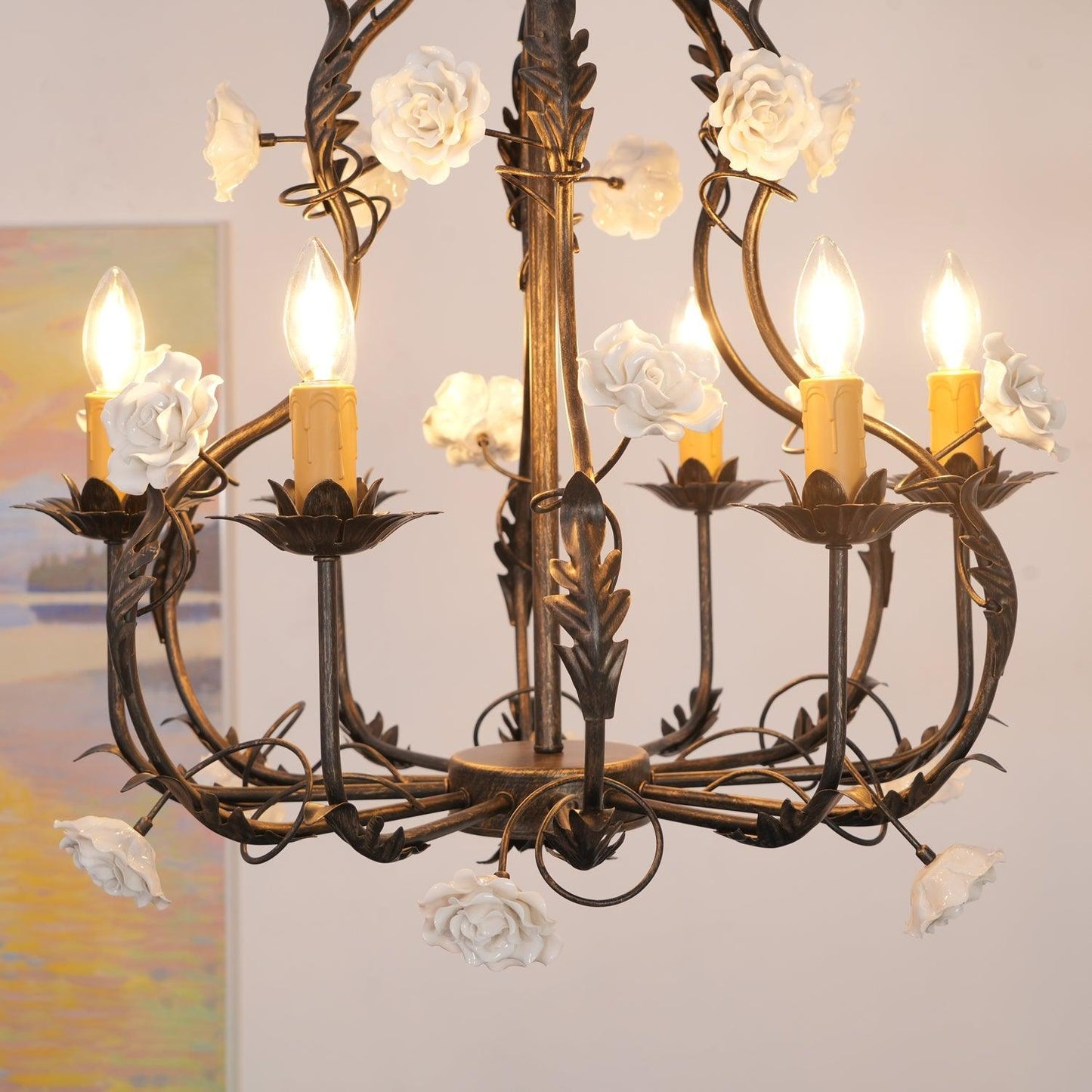 Florentine Rose Garden Ceiling fixture Chandelier