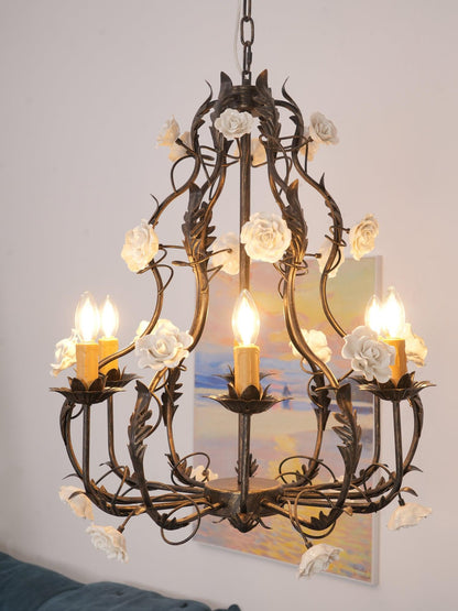 Florentine Rose Garden Ceiling fixture Chandelier