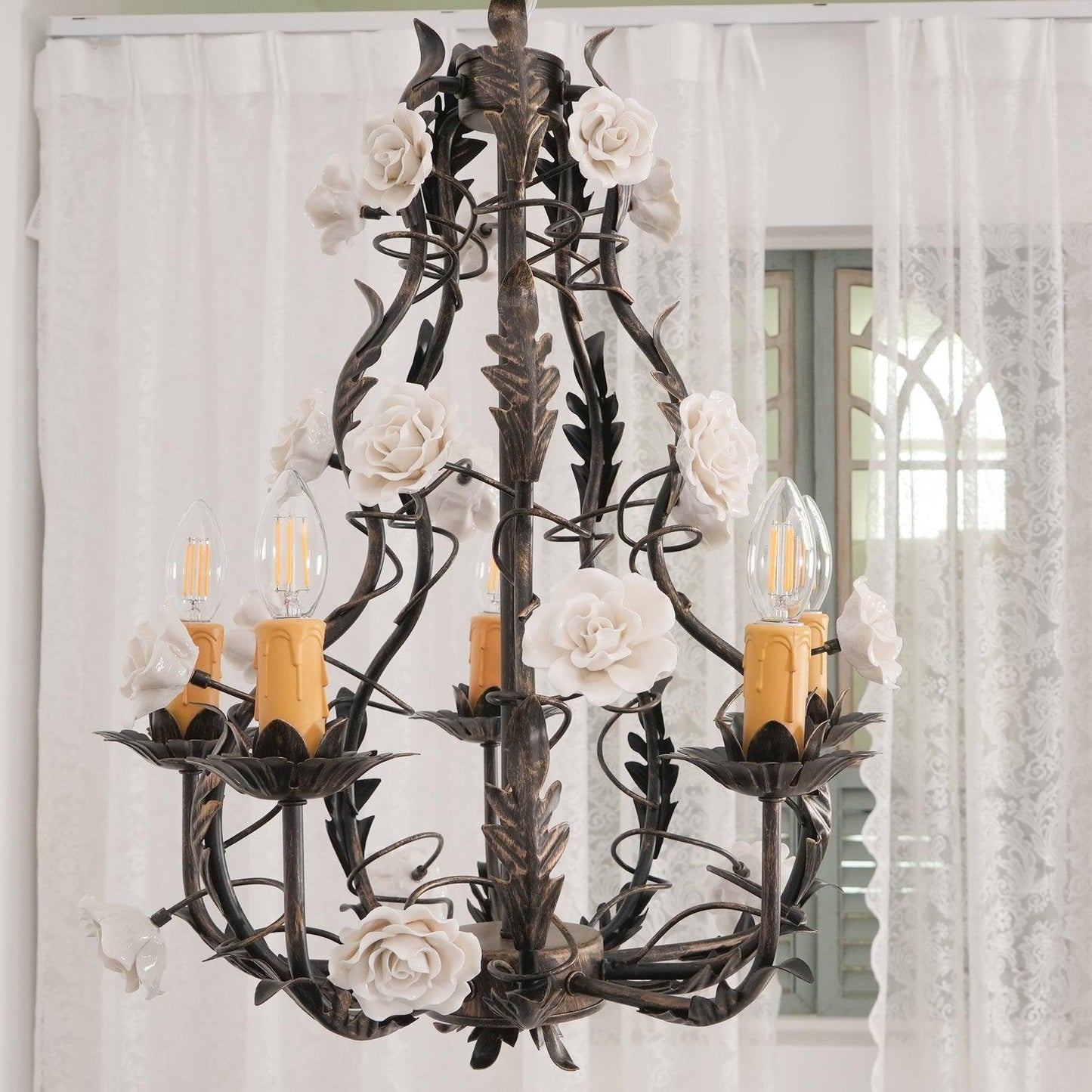 Florentine Rose Garden Ceiling fixture Chandelier