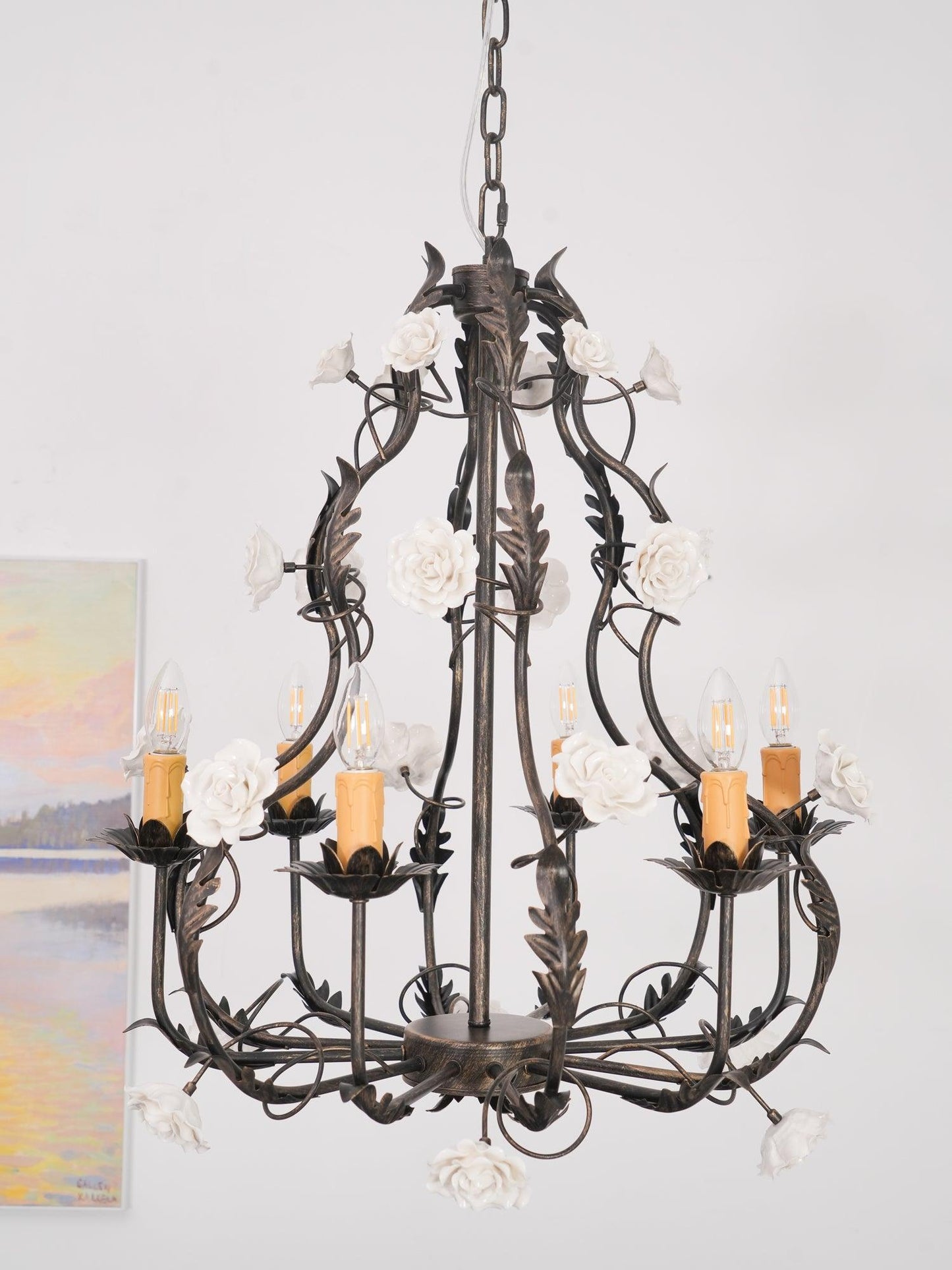 Florentine Rose Garden Ceiling fixture Chandelier