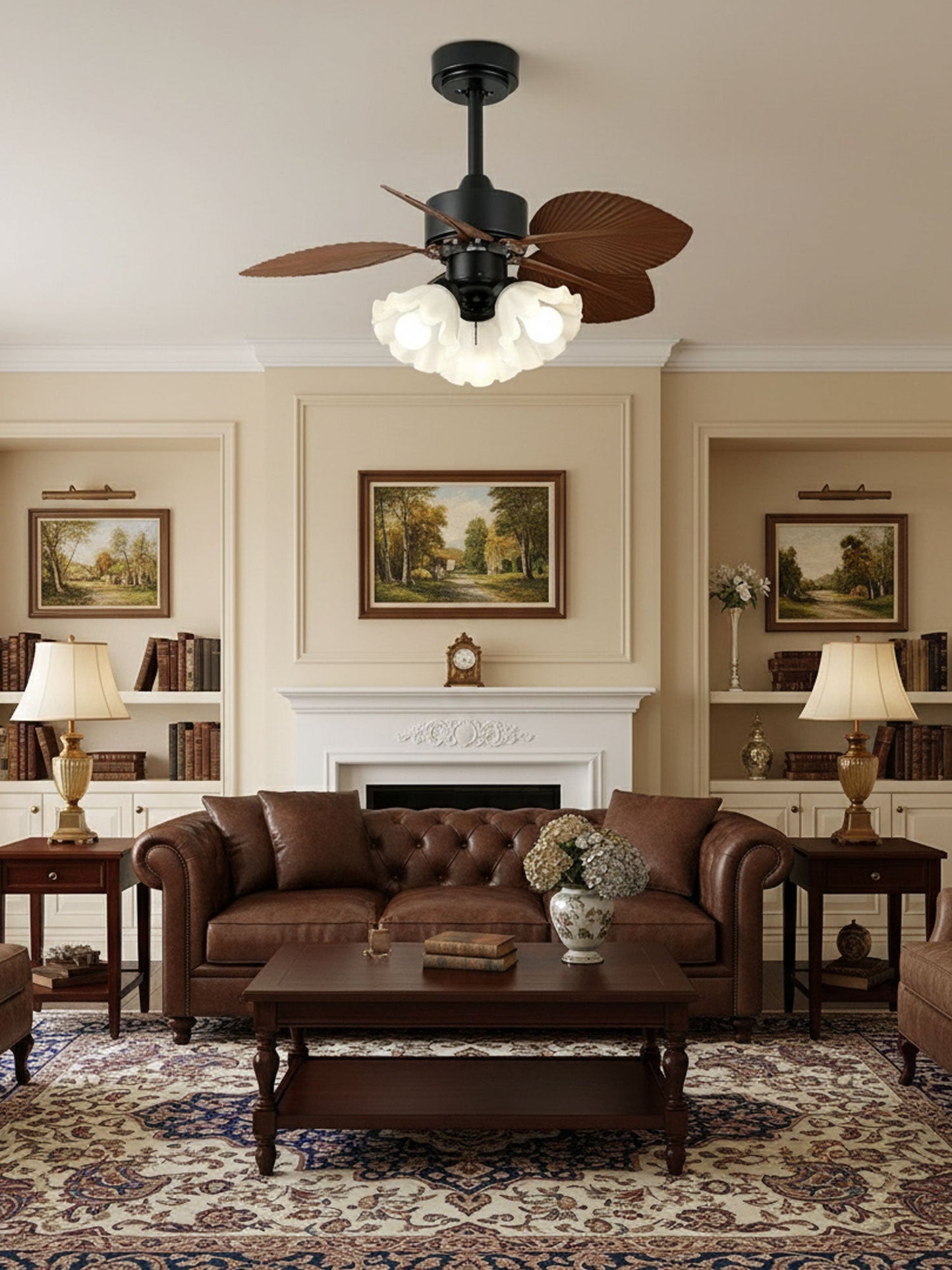 Floriva Leaf Ceiling Fan Light