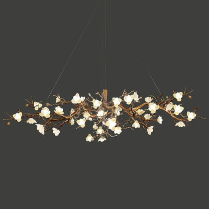 Flower Bloom Branch Brass Gasolier Chandelier