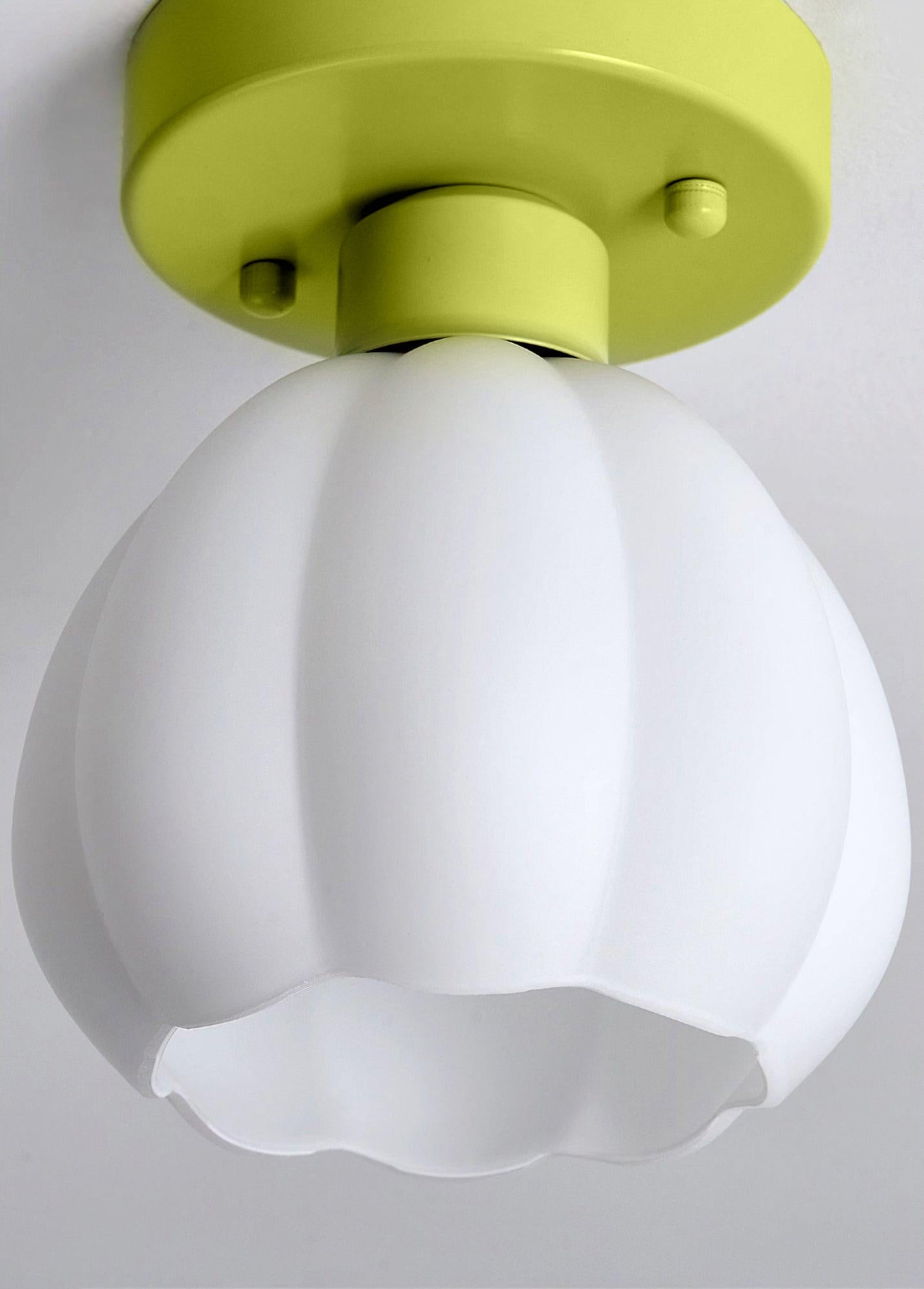 Flower Shaded Semi Overhead light Flushmount Light