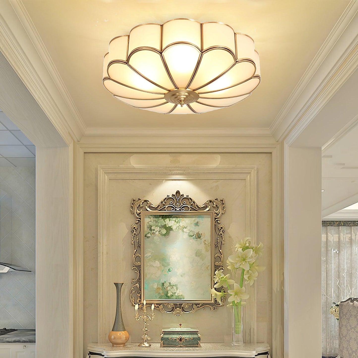 Flower Shape Glass Recessed Ceiling-mounted light Ceiling Light