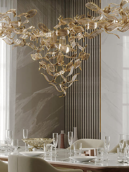 Fluttering Leaves Candelabrum Chandelier