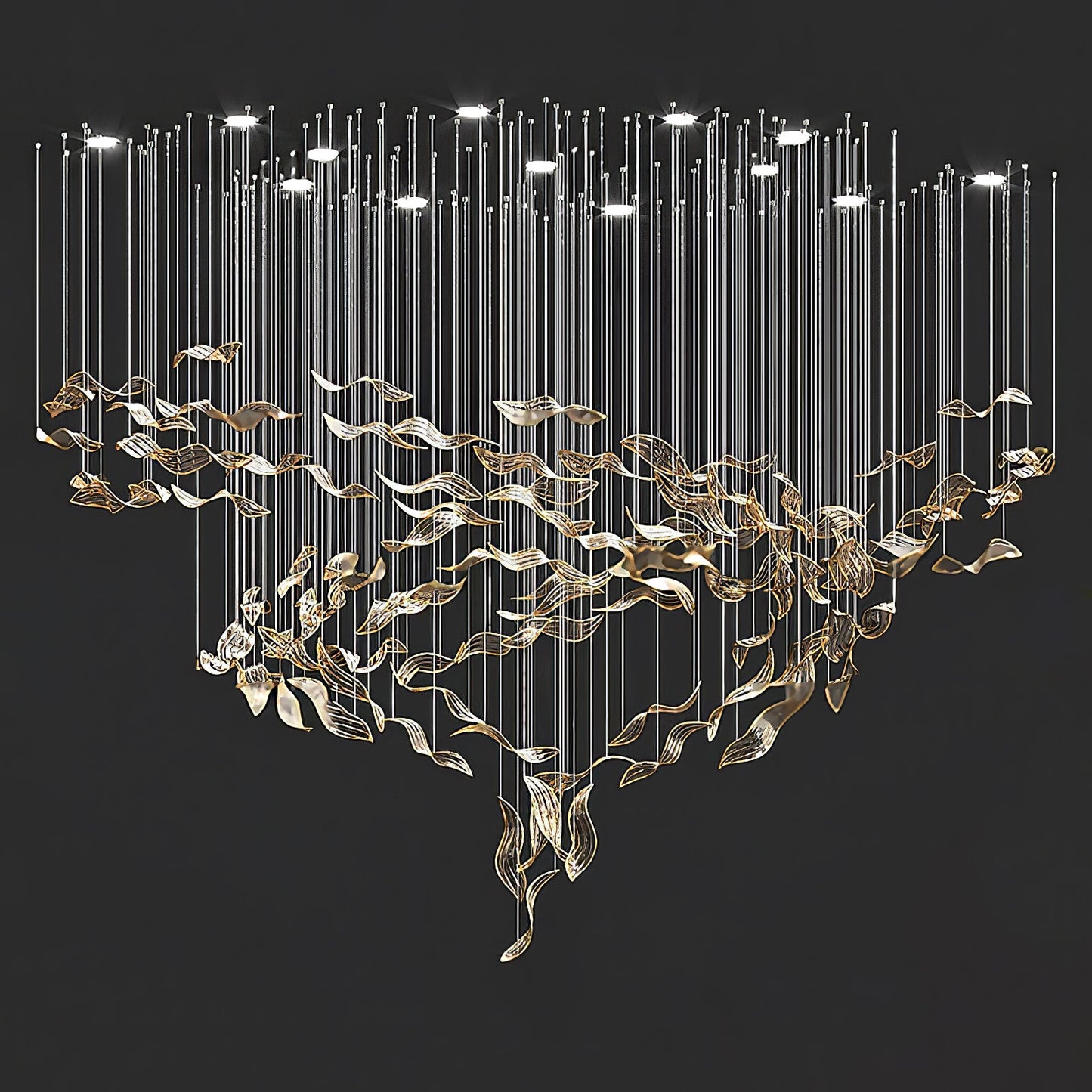 Fluttering Leaves Candelabrum Chandelier