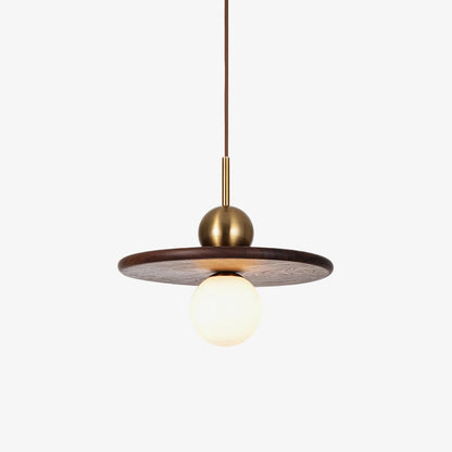 Flying Saucer Walnut Hanging light Pendant Lamp