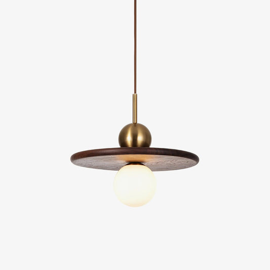 Flying Saucer Walnut Hanging light Pendant Lamp