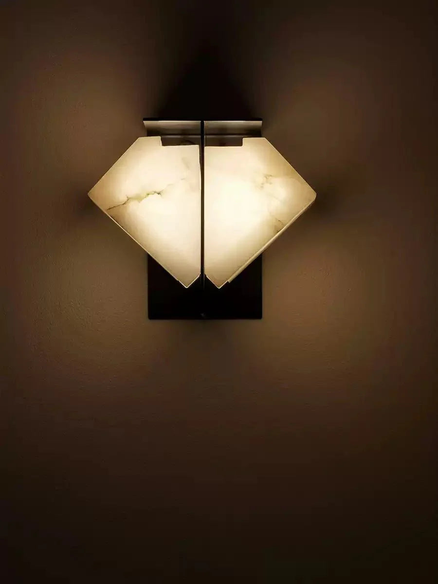 Folded Halo Alabaster Wall Sconce
