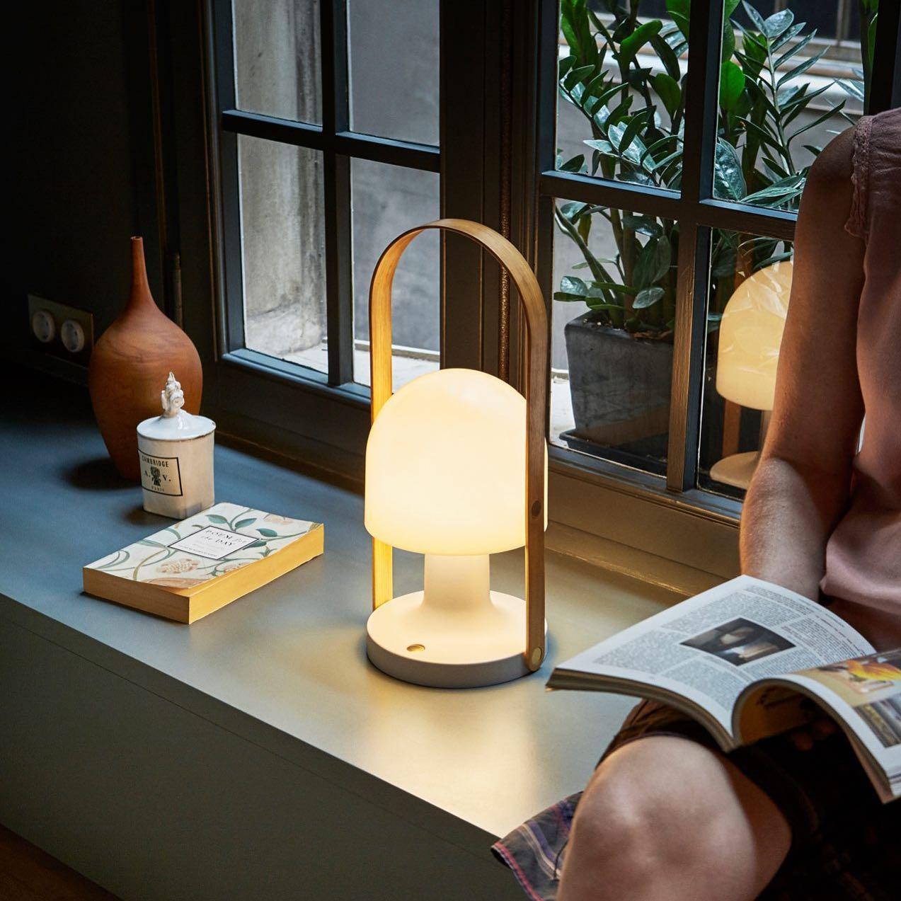 Portable Glass Charging Bedside lamp Table Lamp