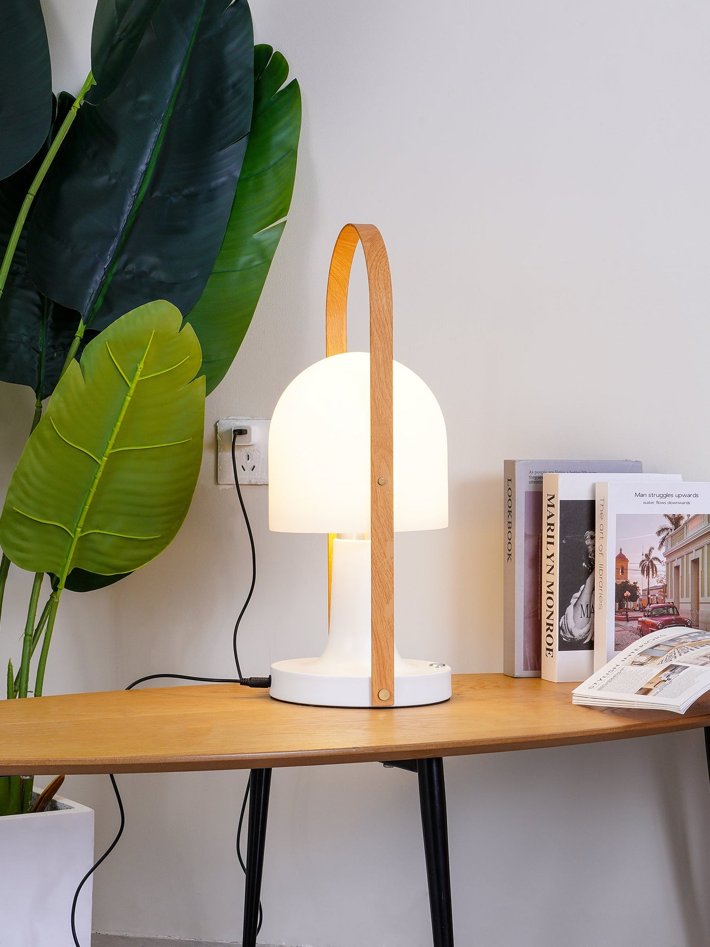 Portable Glass Charging Bedside lamp Table Lamp