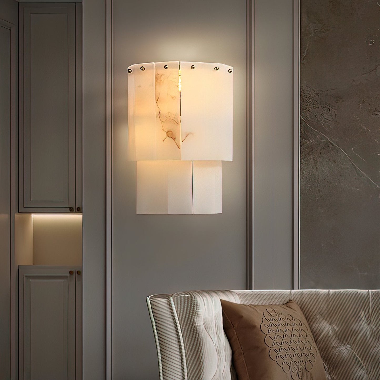 Fractured Alabaster Wall Sconce