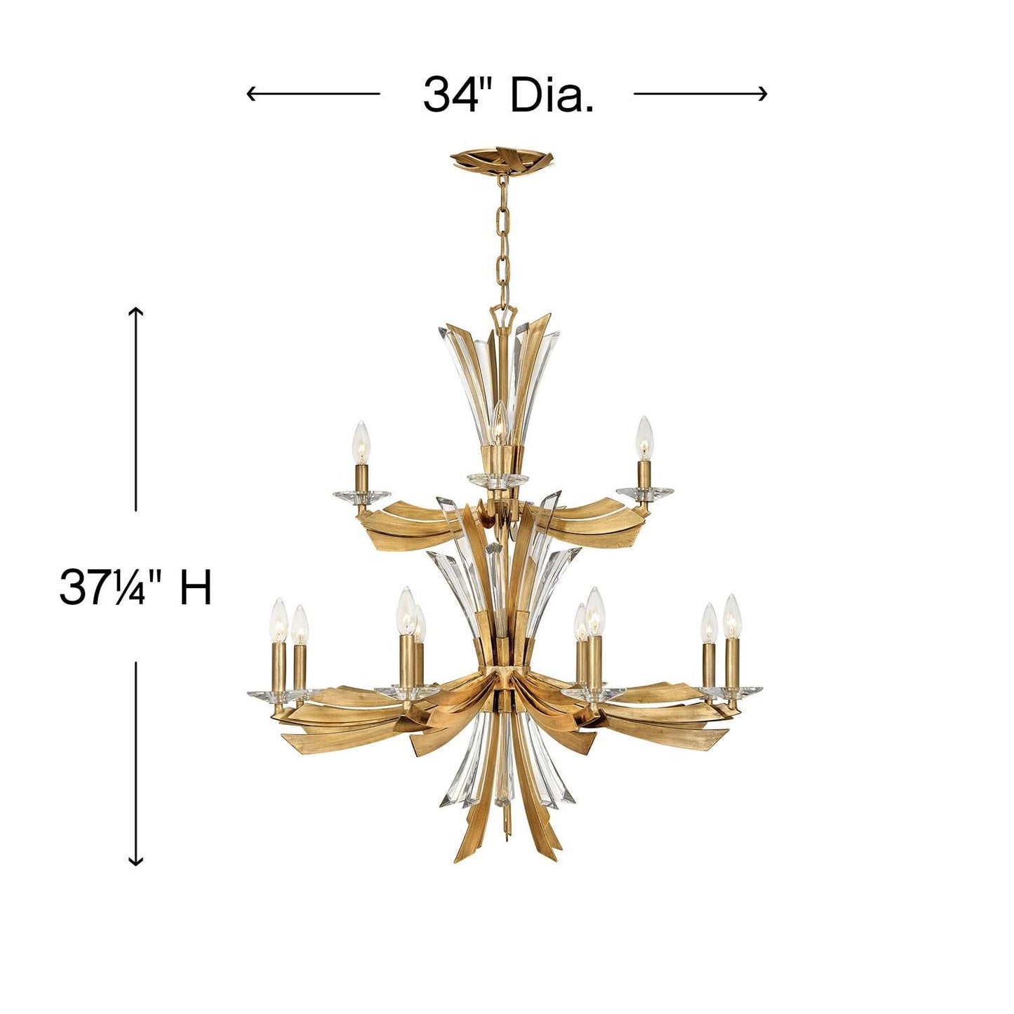 Fredrick Ramond Vida 34 Inch 12 Light Chandelier Cp388545