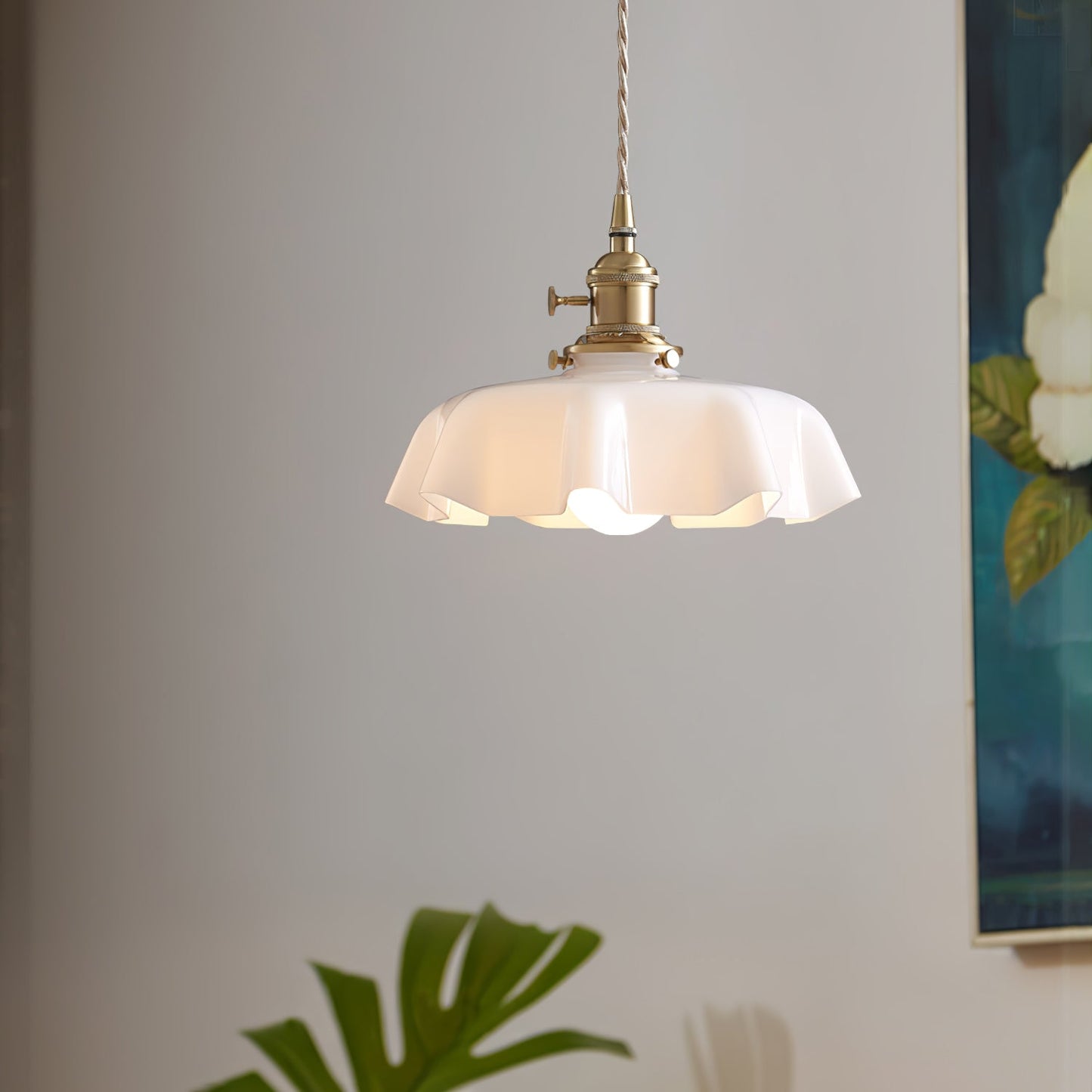 French Flower Houselight Pendant Swag Light