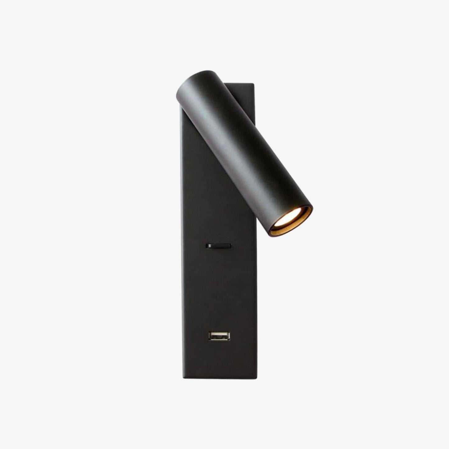 Black Bedside USB Wall Light