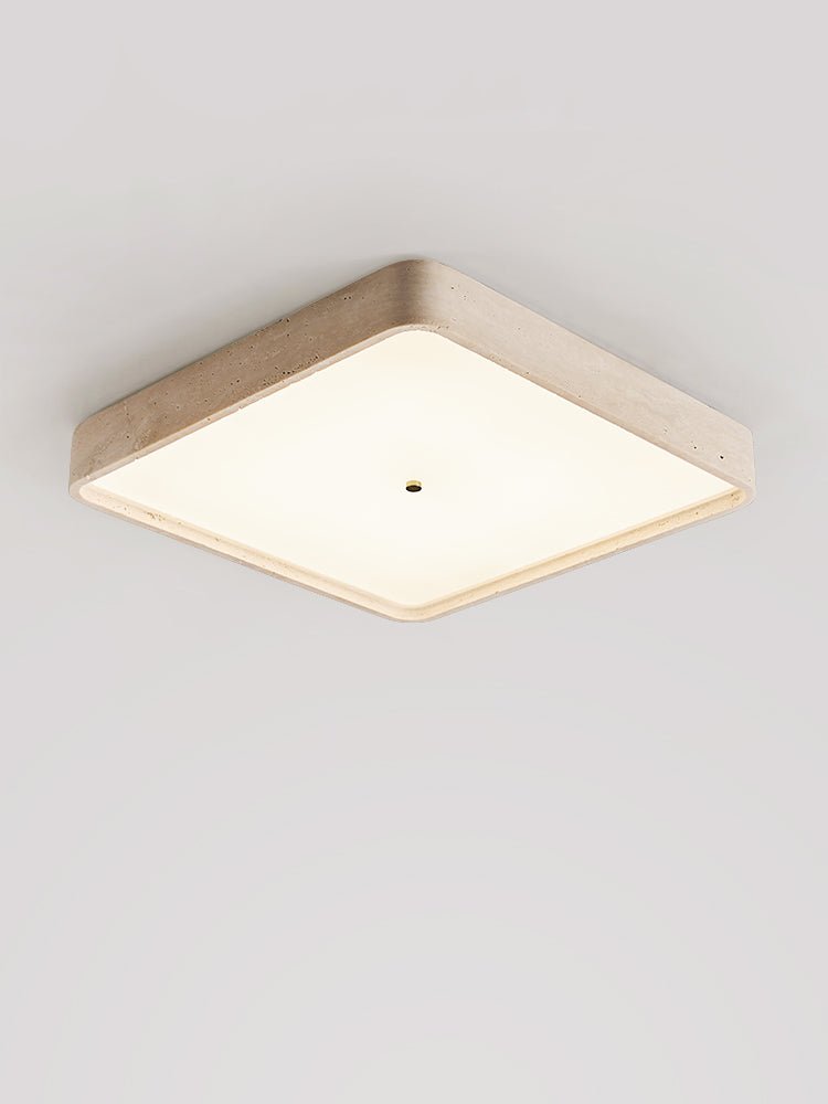 Geo Travertine Square Ceiling Light