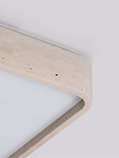 Geo Travertine Square Ceiling Light