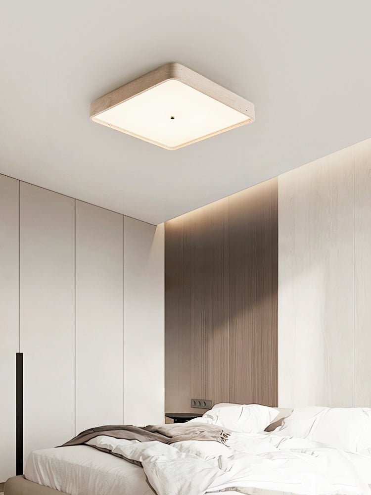 Geo Travertine Square Ceiling Light