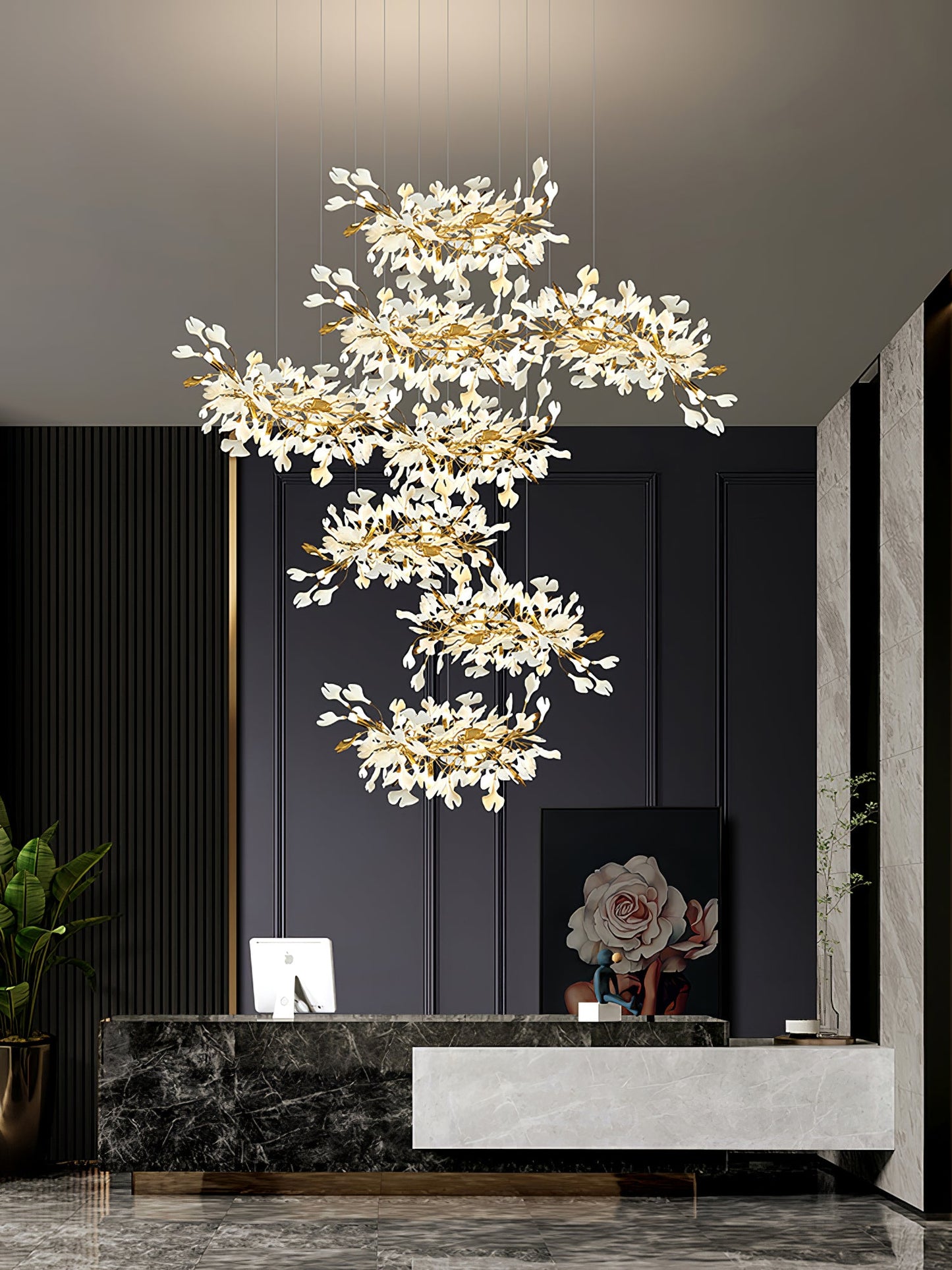 Gingko Leaves Crown Chandelier