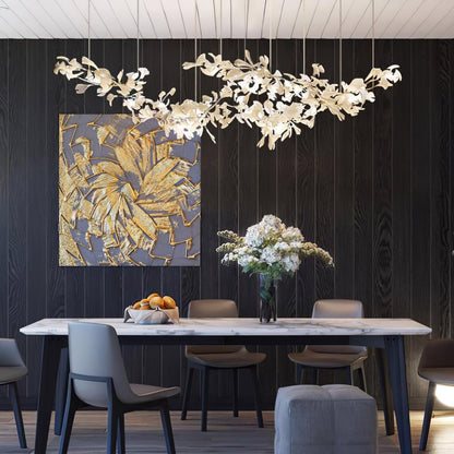 Double Layer Combination Gingko Electrolier Chandelier