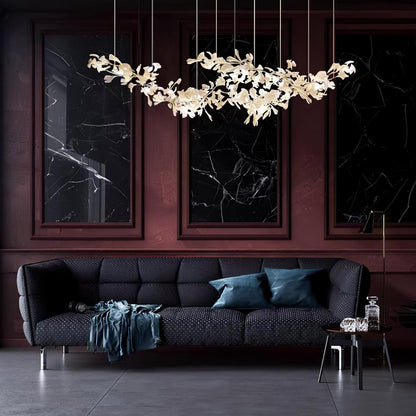 Double Layer Combination Gingko Electrolier Chandelier