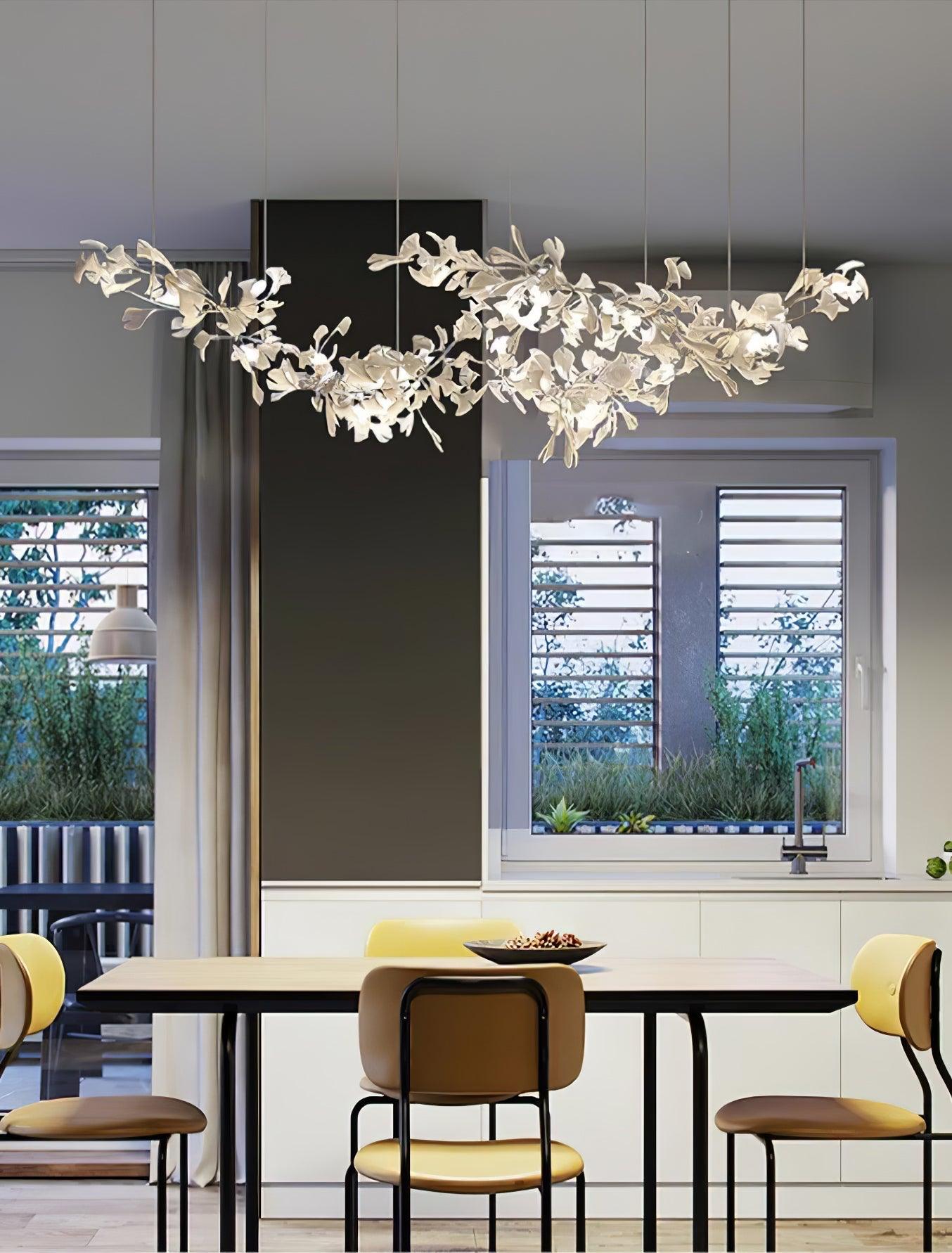 Double Layer Combination Gingko Electrolier Chandelier